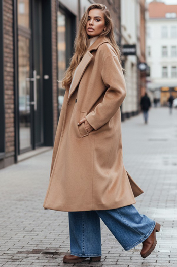 Płaszcz damski przejściowy oversize brązowy Dstreet NY0767z