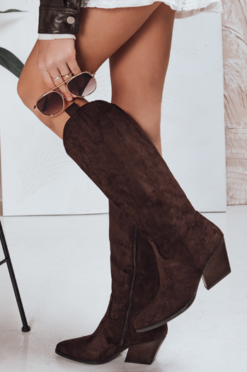 Kowbojki damskie zamszowe brązowe Dstreet ZY1328