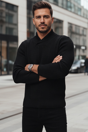 Sweter męski czarny Dstreet WX2256z