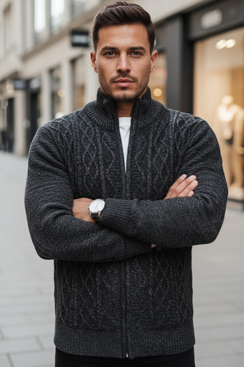 Sweter męski rozpinany ciemnoszary Dstreet WX2252z