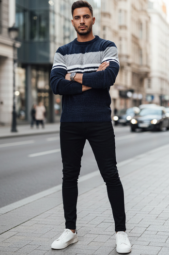 Sweter męski granatowy Dstreet WX2244z