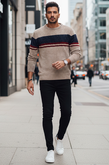 Sweter męski brązowy Dstreet WX2243z