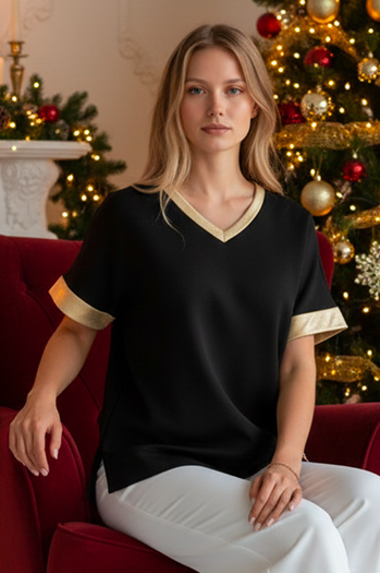 Bluzka damska oversize SHINE LOVE czarna Dstreet RY2912z