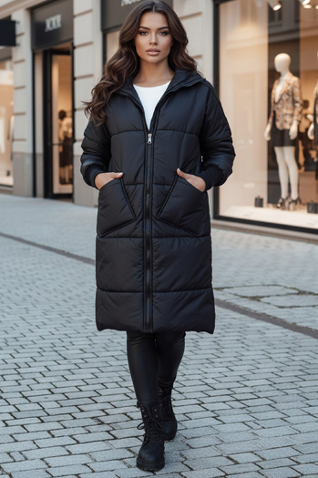 Płaszcz damski oversize NADIA pikowany czarny Dstreet TY4542z