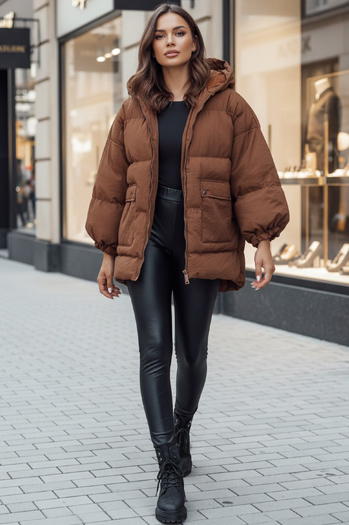 Kurtka damska pikowana z kapturem PARIMA kamelowa Dstreet TY4510z