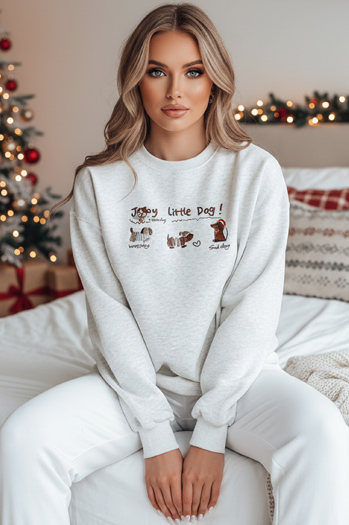 Bluza damska oversize z jamnikami JAMNIKOVE szara Dstreet BY1499z