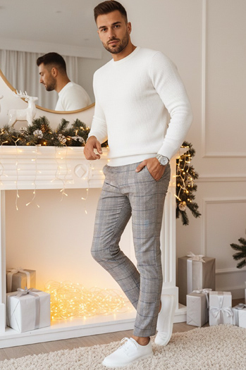 Spodnie męskie jasnoszare Dstreet UX4407z