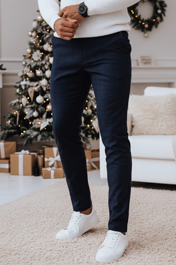 Spodnie męskie casual ciemnogranatowe Dstreet UX4395z