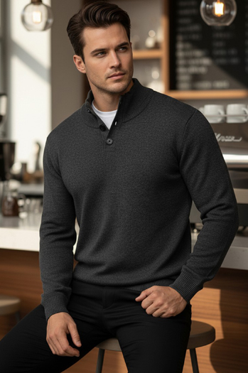 Sweter męski ze stójką grafitowy Dstreet WX2355