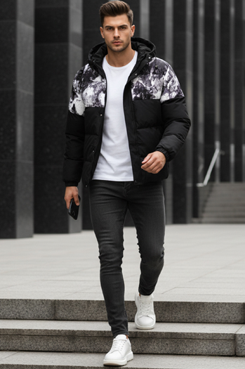 Kurtka męska zimowa z kapturem czarna Dstreet TX5132