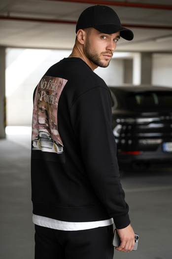 Bluza męska z nadrukiem czarna Dstreet BX5947