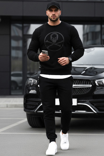 Bluza męska z nadrukiem czarna Dstreet BX5948