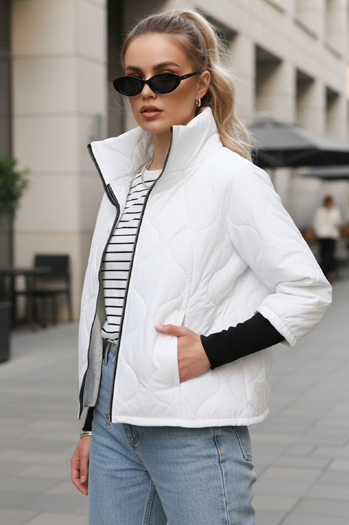 Kurtka damska pikowana przejściowa biała Dstreet TY5544