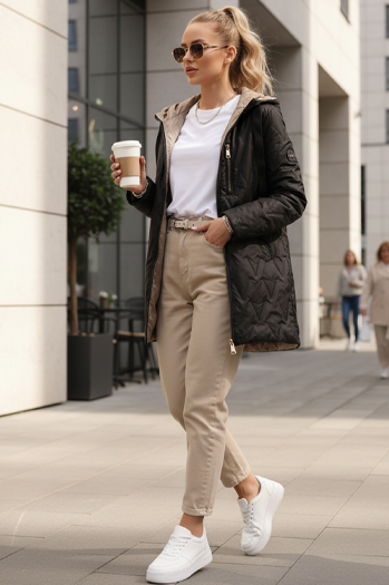 Kurtka damska pikowana przejściowa czarna Dstreet TY5562