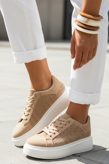 Sneakersy damskie beżowe Dstreet ZY1373