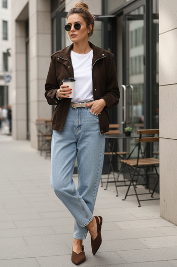 Kurtka damska zamszowa bomberka czekoladowa Dstreet TY5571