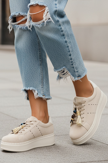 Sneakersy damskie beżowe Dstreet ZY1414