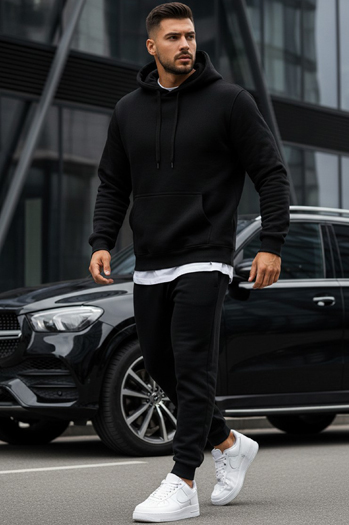 Bluza męska z kapturem czarna BX2028