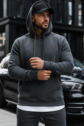 Bluza męska z kapturem antracytowa BX2085