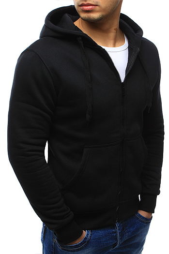 Bluza męska rozpinana z kapturem czarna BX2192