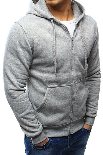 Bluza męska z kapturem rozpinana szara BX2412