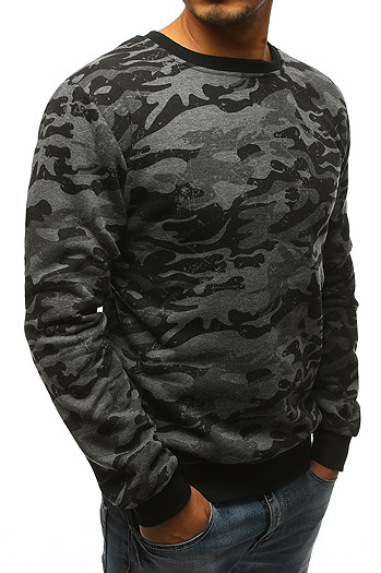 Bluza męska bez kaptura camo antracytowa BX3677