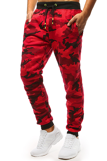Spodnie dresowe męskie camo czerwone Dstreet UX1467