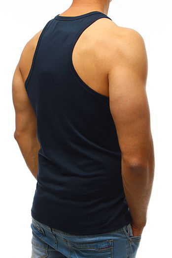 Tank top męski bez nadruku granatowy Dstreet RX3496