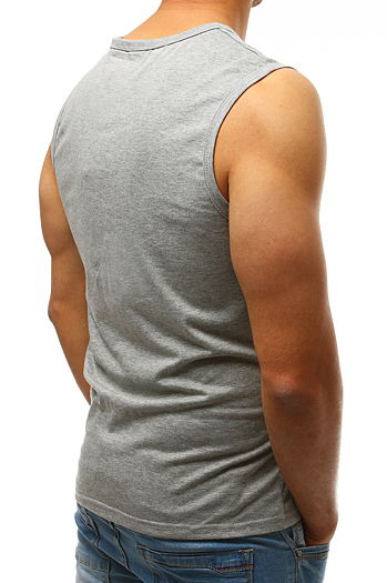 Tank top męski bez nadruku jasnoszary Dstreet RX3498