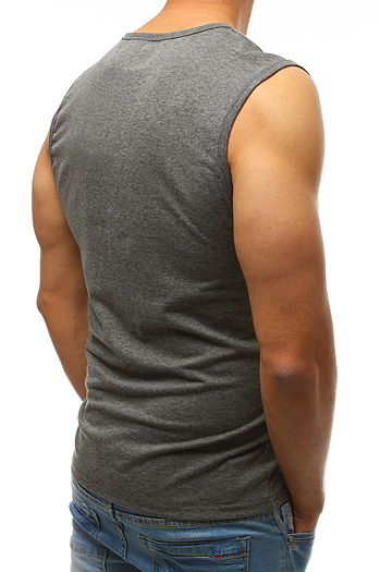 Tank top męski bez nadruku antracytowy Dstreet RX3511