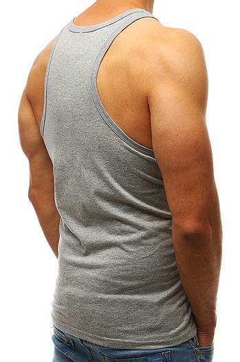 Tank top męski bez nadruku szary Dstreet RX3586