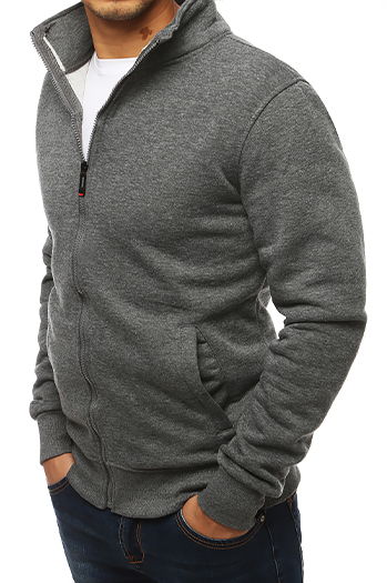Bluza męska rozpinana bez kaptura antracytowa BX4111