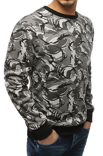 Bluza męska bez kaptura camo jasnoszara BX4266