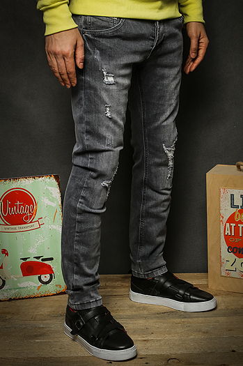 Spodnie jeansowe męskie szare Dstreet UX2325