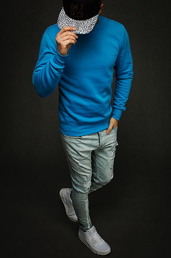 Bluza męska gładka niebieska Dstreet BX4386