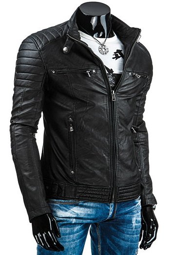 Kurtka męska skórzana czarna TX3247