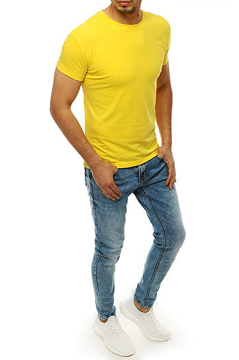 T-shirt męski bez nadruku żółty Dstreet RX4194