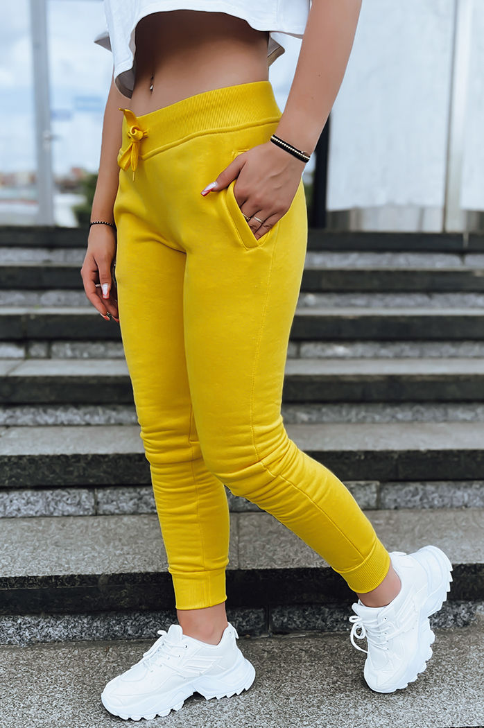 Spodnie damskie dresowe FITS żółte UY0534