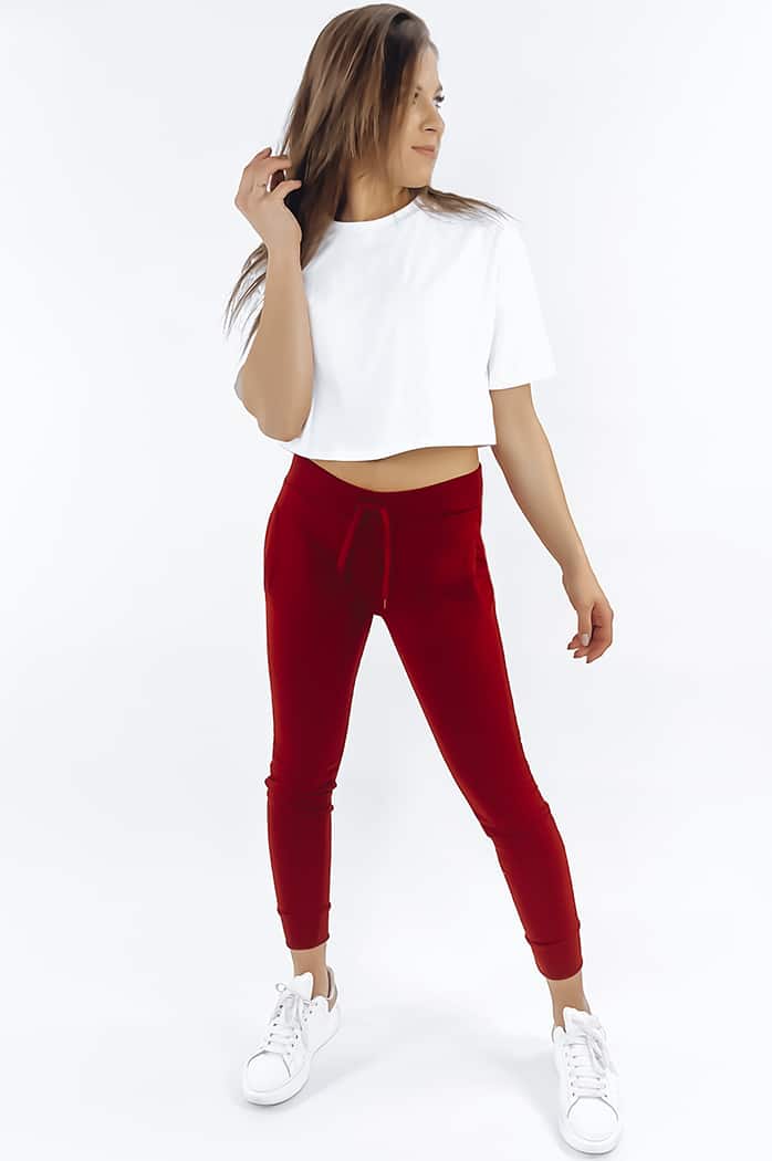 Spodnie damskie dresowe FITS czerwone UY0537