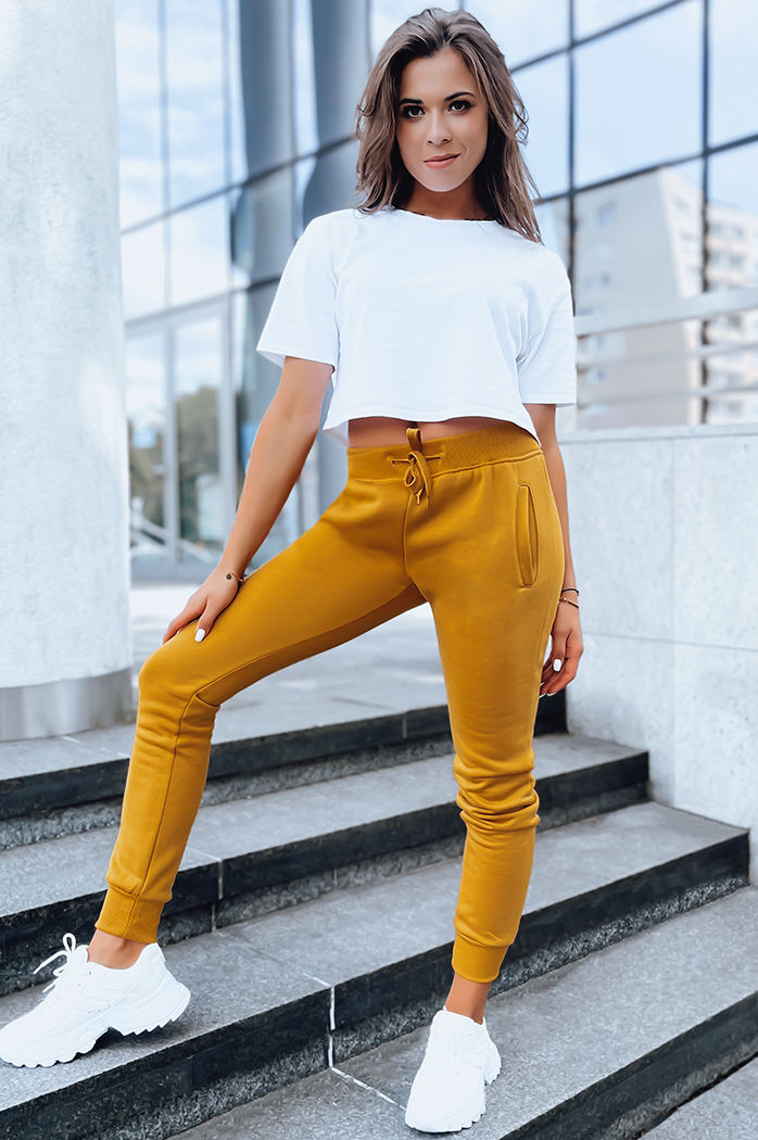 Spodnie damskie dresowe FITS kamelowe UY0552