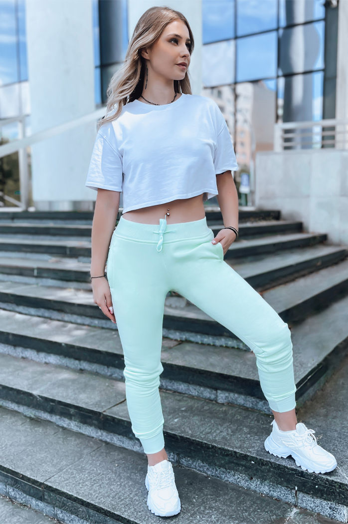 Spodnie damskie dresowe FITS miętowe UY0587