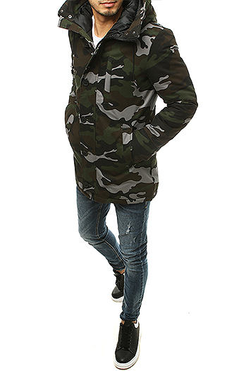 Kurtka męska zimowa z kapturem khaki TX3475