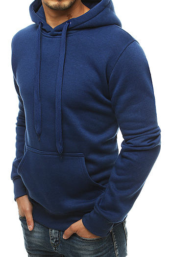 Bluza męska z kapturem niebieska Dstreet BX4684