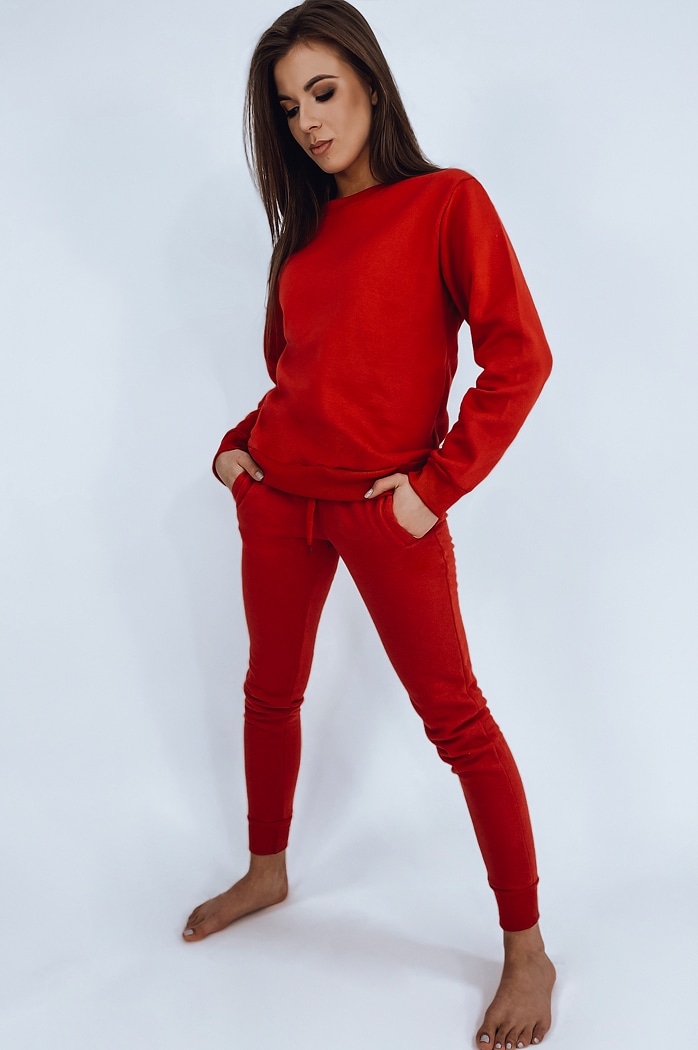 Komplet damski dresowy FITT czerwony Dstreet AY0470
