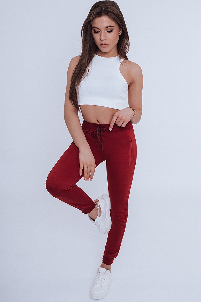 Spodnie damskie dresowe JULIET bordowe Dstreet UY0823
