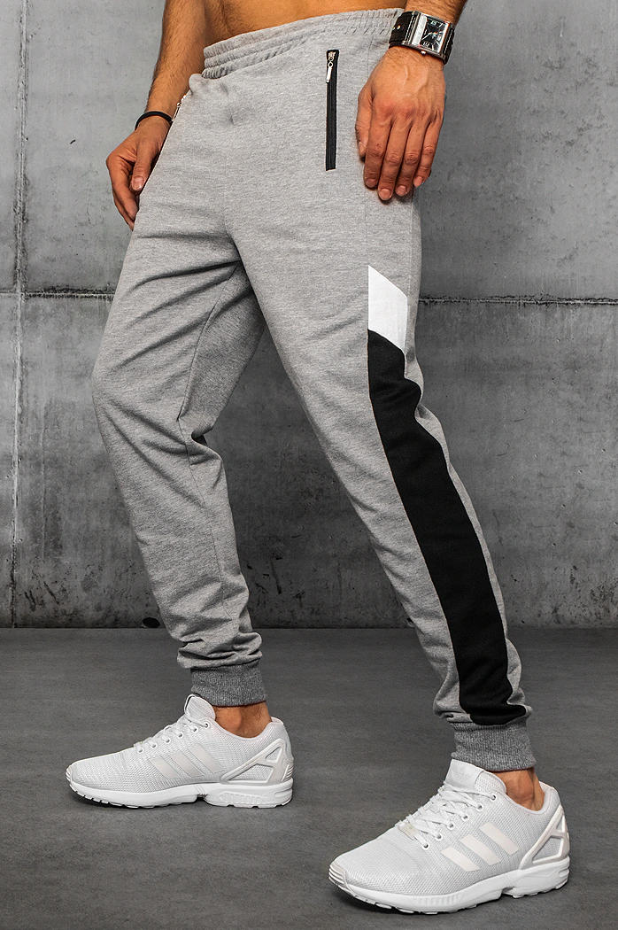 Spodnie męskie dresowe jasnoszare Dstreet UX3199