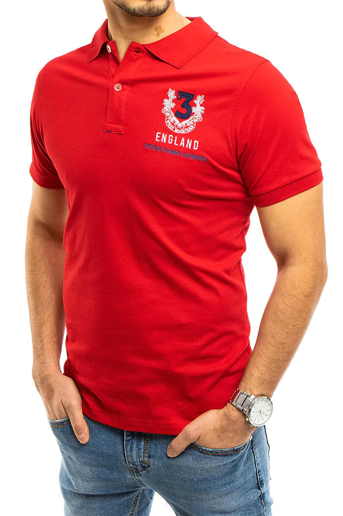 Koszulka polo męska czerwona Dstreet PX0357
