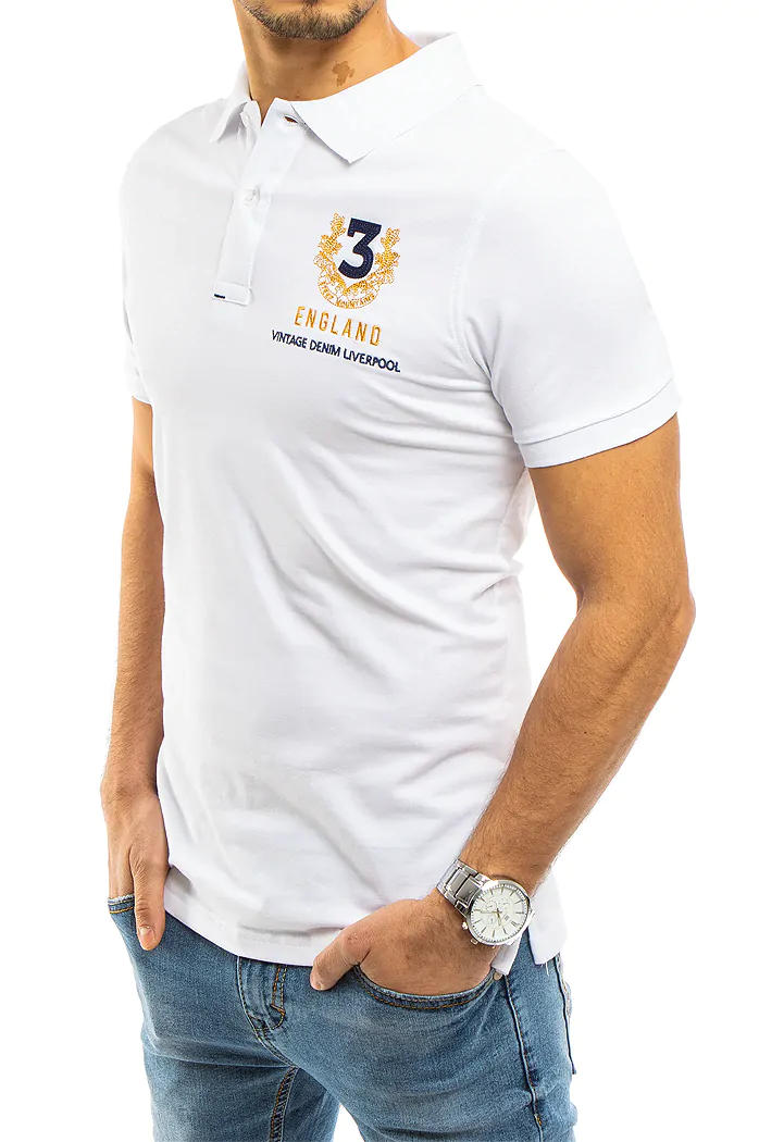 Koszulka polo męska biała Dstreet PX0360