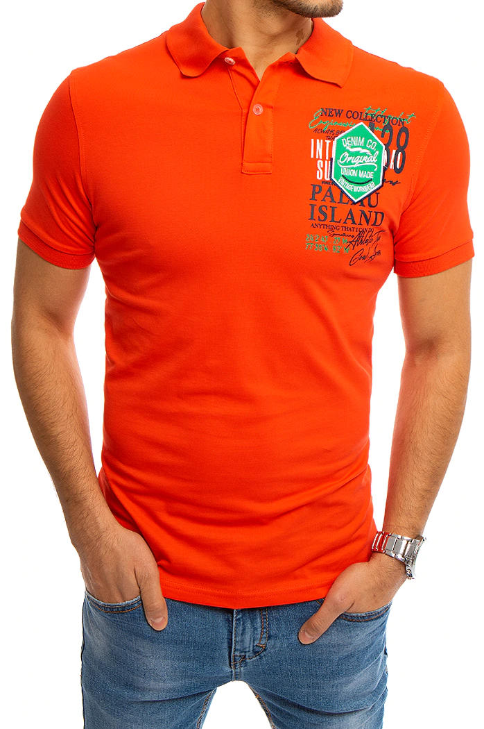Koszulka polo z nadrukiem koralowa Dstreet PX0368
