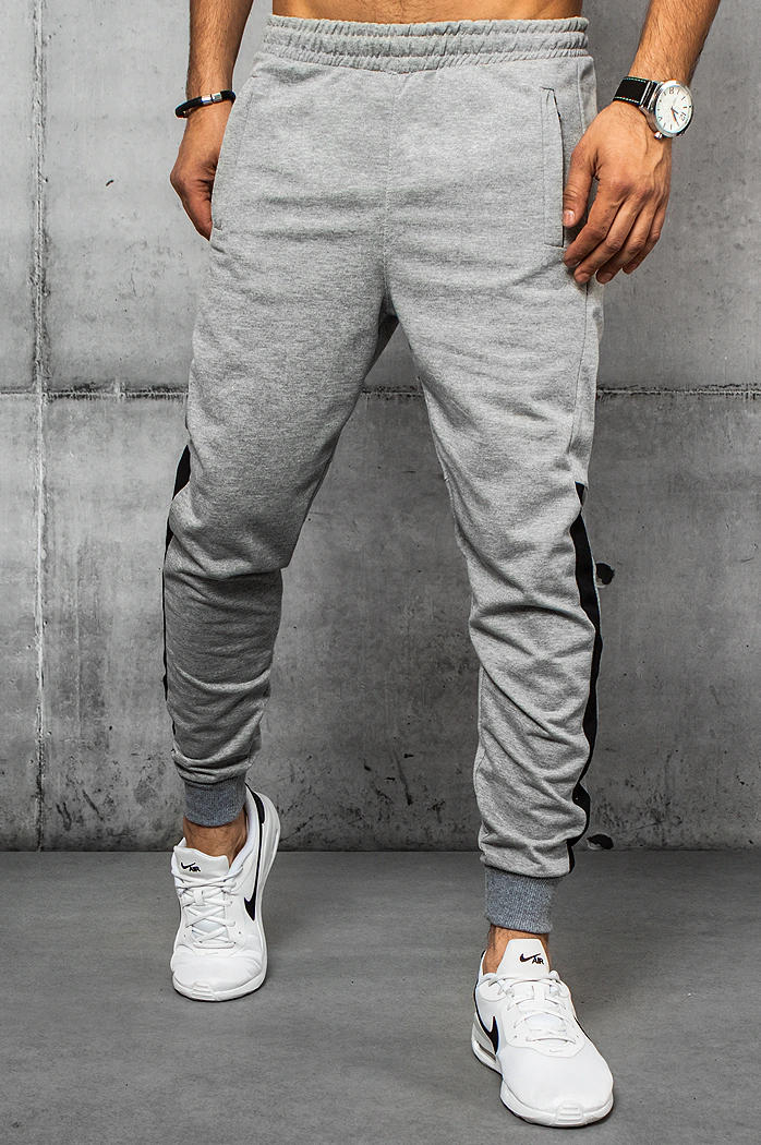 Spodnie męskie dresowe jasnoszare Dstreet UX3236